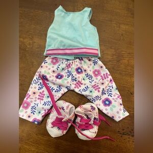 Floral Outfit with Sneakers for 18” doll